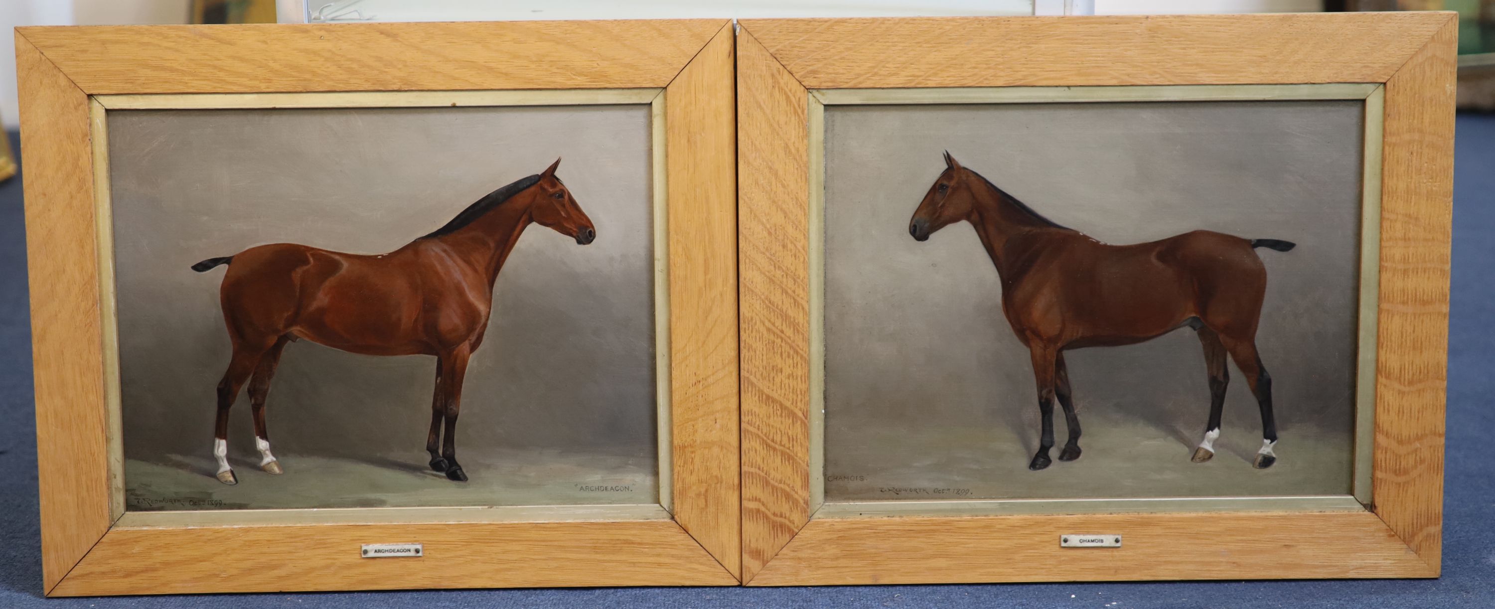 William Joseph Redworth (1873-1941) Portraits of Racehorses: Archdeacon, Chanois, Lord Dalmahoy and Niger 11.75 x 15.5in